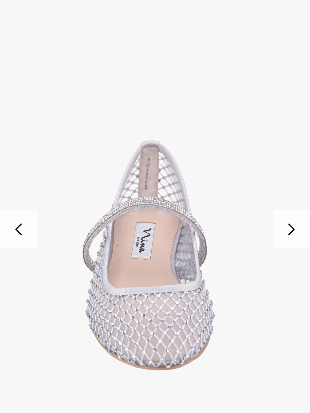 Nina Peggy Silver Mesh Rhinestone Flats - Picture 1 of 7